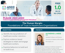Event Flyer Preview for webinar titled "Foundations of Trust in Healthcare Organizations."