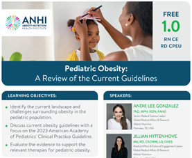 Event Flyer Preview for webinar titled "Pediatric Obesity-A Review of Current Guidelines."